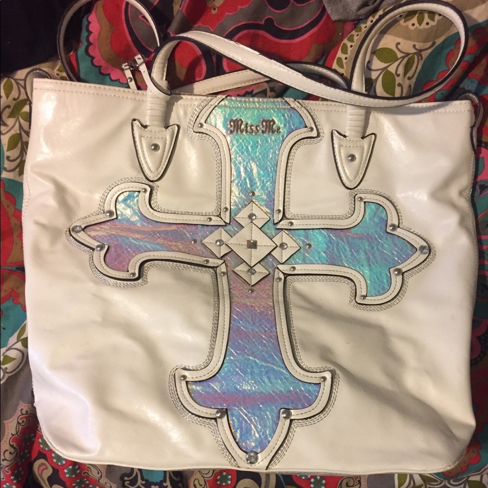 White miss me purse